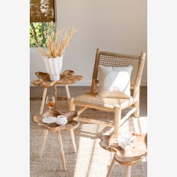 J-Line - St m/2 sideborde  asymmetrisk design 60/45x55/45cm, Natur 