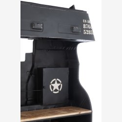 J-Line - Bar m/US Army lastbil design 220x69x148cm, Sort