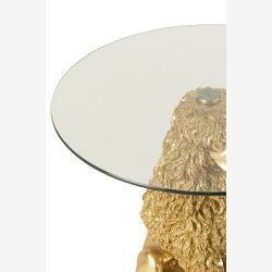 J-Line - Puddel sidebord m/glas bordplade 62x60x60cm, Guld