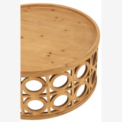 J-Line - Sofabord m/hulmnster 80x36x80cm, Natur