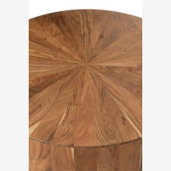 J-Line - Rundt sofabord i massivt tr 90x35cm, Natur