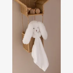 J-Line - Kanin m. T�ppe - Hvid/Beige - 40 cm