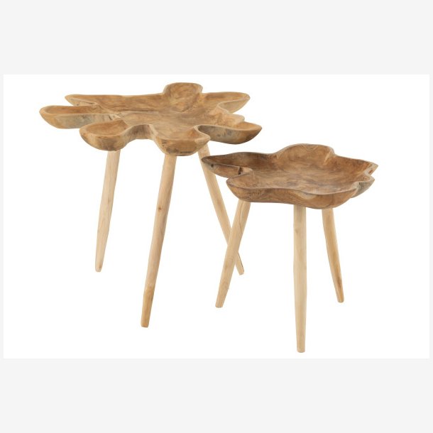 J-Line - St m/2 sideborde  asymmetrisk design 60/45x55/45cm, Natur 