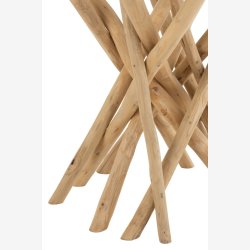 J-Line - Spisebord m/glas bordplade og grenfod 120x75x120cm, Natur