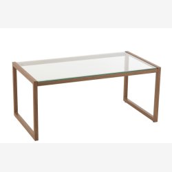 J-Line - Rektangel sofabord m/glas bordplade 90x40x50cm - Flere farver