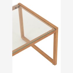 J-Line - Rektangel sofabord m/glas bordplade 90x40x50cm - Flere farver