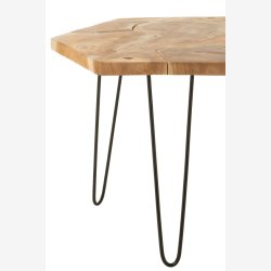 J-Line - St m/2 sideborde Hexagon form 52/58x52x60cm, Natur/Sort