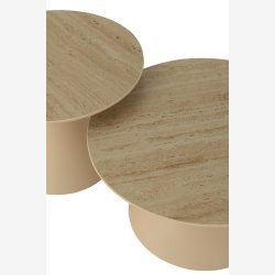 J-Line - sideborde/Sofaborde st m/2 tr/metal B: 50/60 H: 37/32cm. 