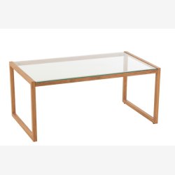 J-Line - Rektangel sofabord m/glas bordplade 90x40x50cm - Flere farver
