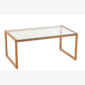 J-Line - Rektangel sofabord m/glas bordplade 90x40x50cm - Flere farver