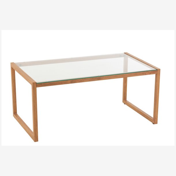 J-Line - Rektangel sofabord m/glas bordplade 90x40x50cm - Flere farver