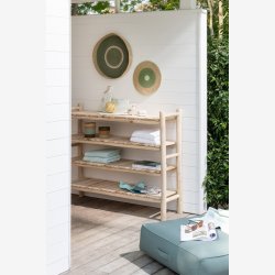 J-Line - Reol m/4 Hylder 140x110x40cm, Natur 