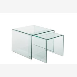 J-Line - St m/to sideborde i glas 65x49x65cm, Transparent 