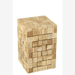 J-Line - Sidebord/stol lavet af tr firkanter 30x45x30cm, Natur 