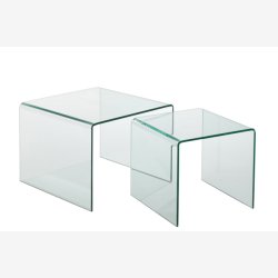 J-Line - St m/to sideborde i glas 65x49x65cm, Transparent 