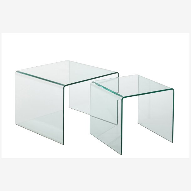 J-Line - St m/to sideborde i glas 65x49x65cm, Transparent 