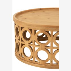 J-Line - Sofabord m/hulmnster 80x36x80cm, Natur