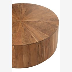 J-Line - Rundt sofabord i massivt tr 90x35cm, Natur