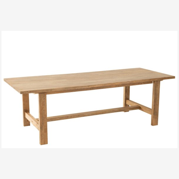 J-Line - Rektangel spisebord i massivt tr 245x100x28cm, Natur
