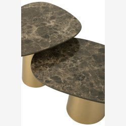 J-Line - Sideborde/Sofaborde st m/2 stk. metal/jern L: 55/74 B: 45 H: 41/35 cm. Bronze 