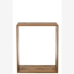 J-Line - firkantet vgreol m. n hylde 100x86x40cm, Brun