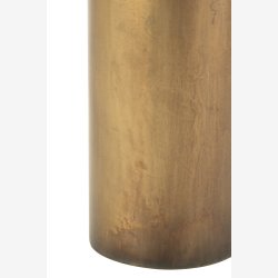 J-Line - Sidebord m. Cylinder fod og glas bordplade 51x46x51cm, Bronze 