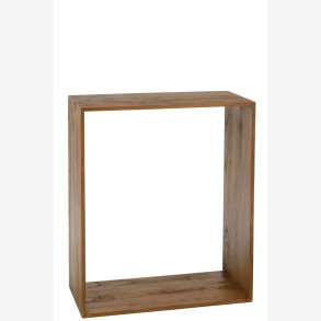 J-Line - firkantet vgreol m. n hylde 100x86x40cm, Brun