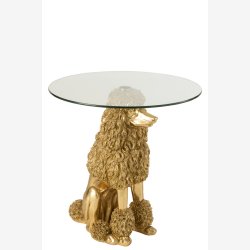 J-Line - Puddel sidebord m/glas bordplade 62x60x60cm, Guld