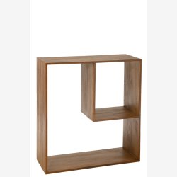 J-Line - Firkantet vgreol m. n firkant i 100x106x40cm, Brun