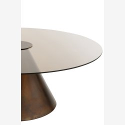 J-Line - Sidebord/Sofabord m/glas bordplade : 80 H: 29 cm. Brun