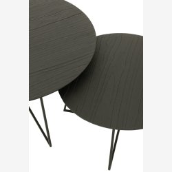 J-Line - St m/2 sideborde mrkt tr 80/60x35/30cm, Sort