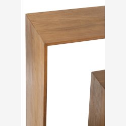 J-Line - Firkantet vgreol m. n firkant i 100x106x40cm, Brun