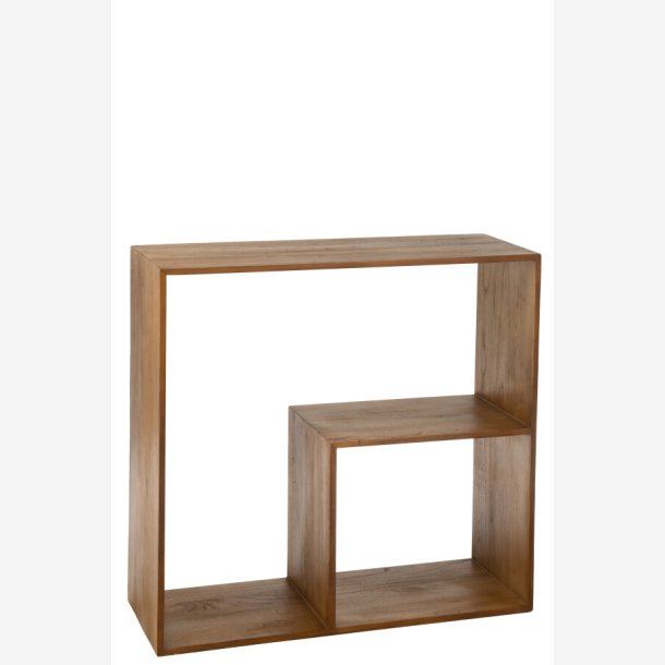 J-Line - Firkantet vgreol m. n firkant i 100x106x40cm, Brun