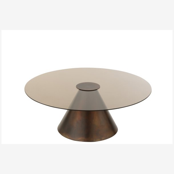 J-Line - Sidebord/Sofabord m/glas bordplade : 80 H: 29 cm. Brun