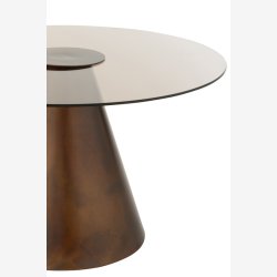 J-Line - Sidebord m/glas bordplade : 60 H: 36 cm. Brun