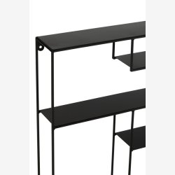 J-Line - Vg reol m. 7 asymmetriske hylder 80x80x11,5cm, Sort