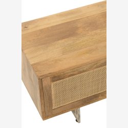 J-Line - Tv-bord m. Rattan flettede lger 120x49x43cm, Natur