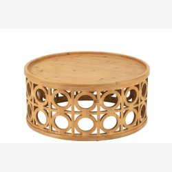 J-Line - Sofabord m/hulmnster 80x36x80cm, Natur