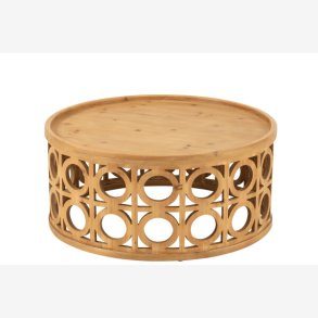 J-Line - Sofabord m/hulmnster 80x36x80cm, Natur