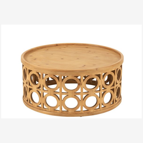 J-Line - Sofabord m/hulmnster 80x36x80cm, Natur