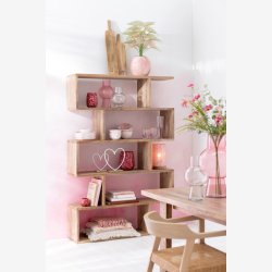 J-Line - Asymmetrisk reol i mango tr 120x180x30cm, Natur