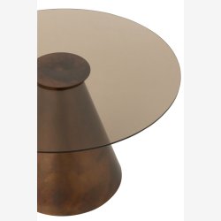 J-Line - Sidebord m/glas bordplade : 60 H: 36 cm. Brun