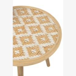 J-Line - St m. 3 sideborde i fletter rattan 53/47/41x53/47/41x55/45/50cm, Natur 