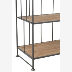 J-Line - st med to reoler m/5 hylder 80/62x40/30x182/169cm, Natur og Sort 