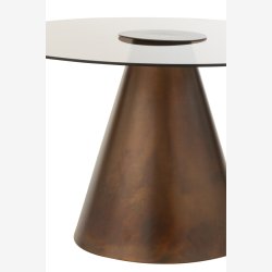 J-Line - Sidebord m/glas bordplade : 60 H: 36 cm. Brun