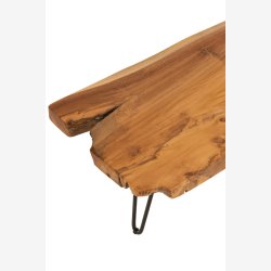 J-Line - Sidebord m/rustik firkantet tr bordplade 60x53x39cm, Natur og Sort