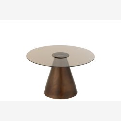 J-Line - Sidebord m/glas bordplade : 60 H: 36 cm. Brun