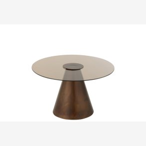 J-Line - Sidebord m/glas bordplade : 60 H: 36 cm. Brun