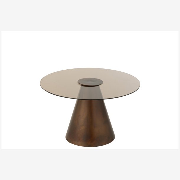 J-Line - Sidebord m/glas bordplade : 60 H: 36 cm. Brun