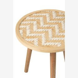 J-Line - St m. 3 sideborde i fletter rattan 53/47/41x53/47/41x55/45/50cm, Natur 